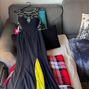 Betsy & Adam navy blue with Yellow Detail